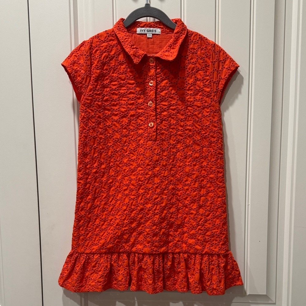 NWOT Orange Dress with Ruffle Hem